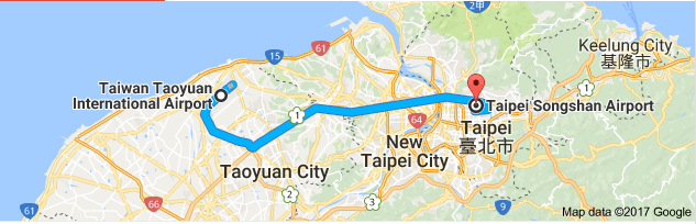 Airports serving Taipei
