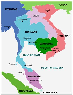 Thailand is the centre of Southeast Asia. 